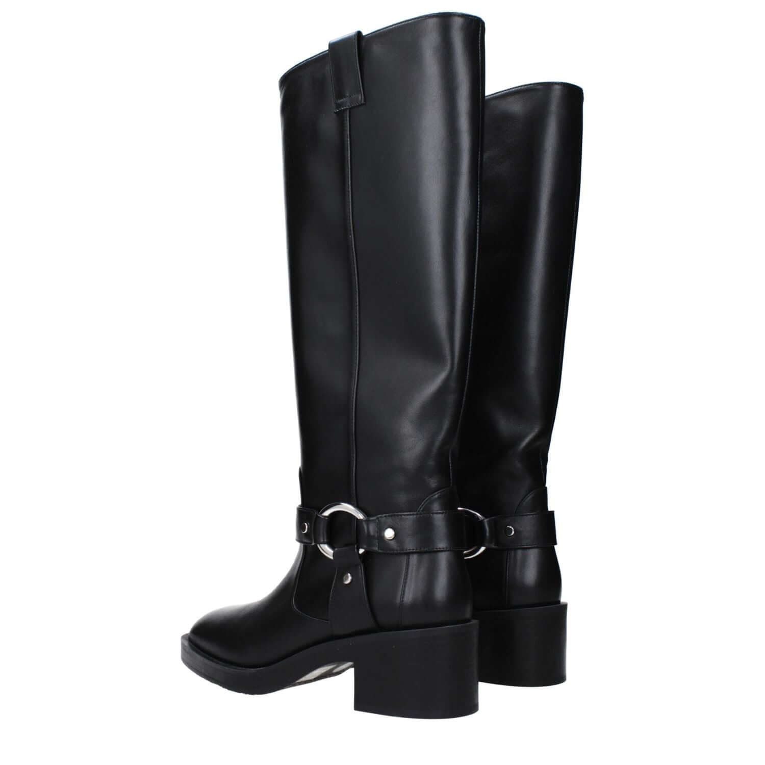 Stuart Weitzman Black Leather High Heel Boots