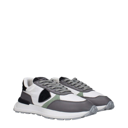 Philippe Model White Fabric Low Top Sneakers