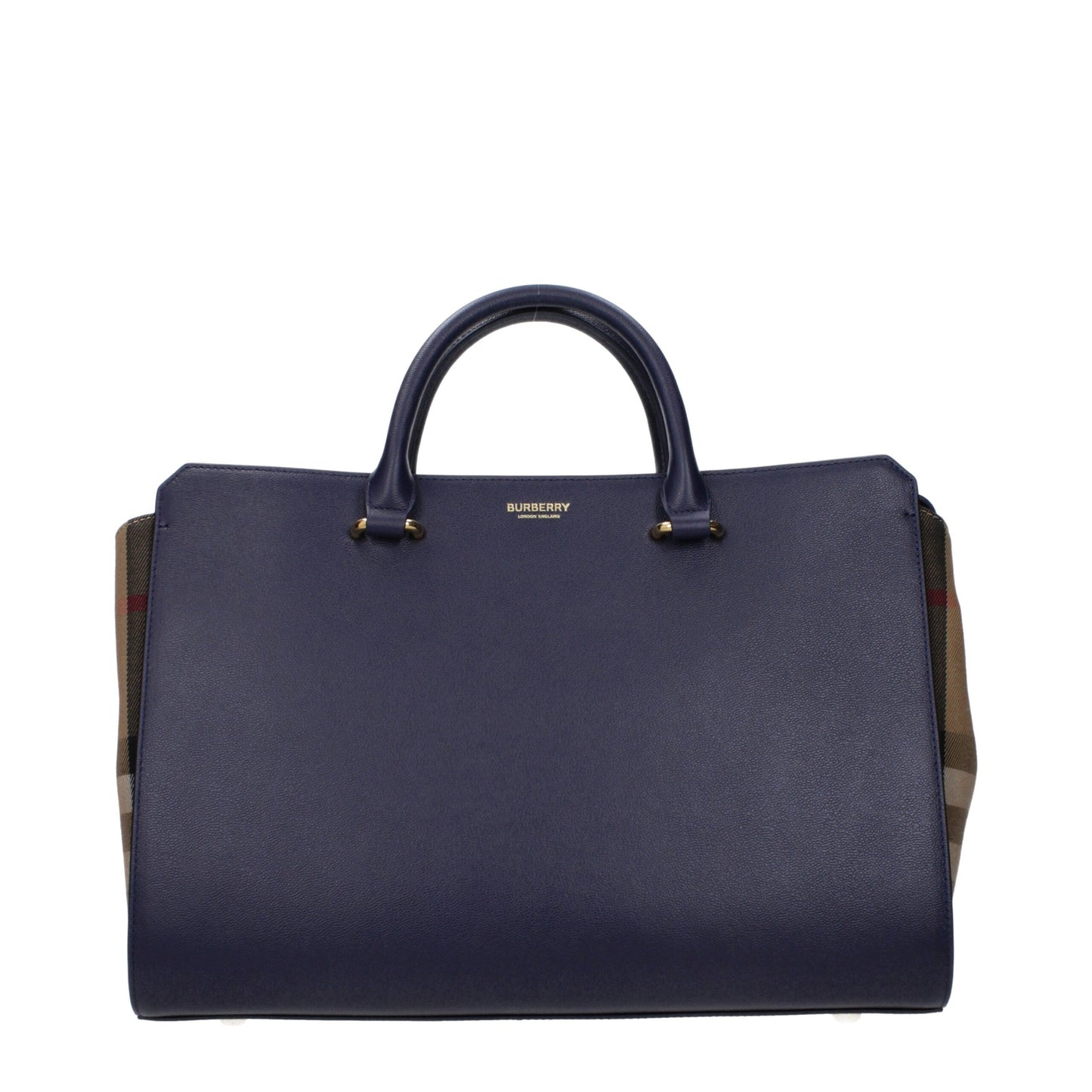 Burberry Blue Leather Handbag with front logo, adjustable and removable shoulder strap, MPN 80844MEDIA77, and code F83130.