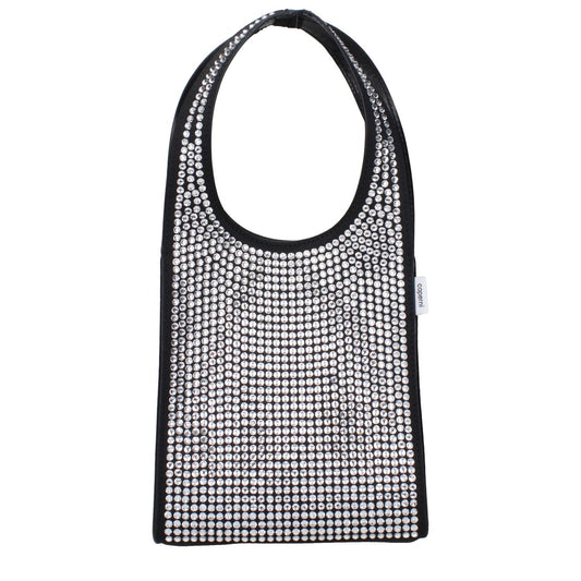 Coperni Black Fabric Handbag with rhinestone details and removable shoulder strap, MPN COPBA59455BLACK, fabric code F83644.