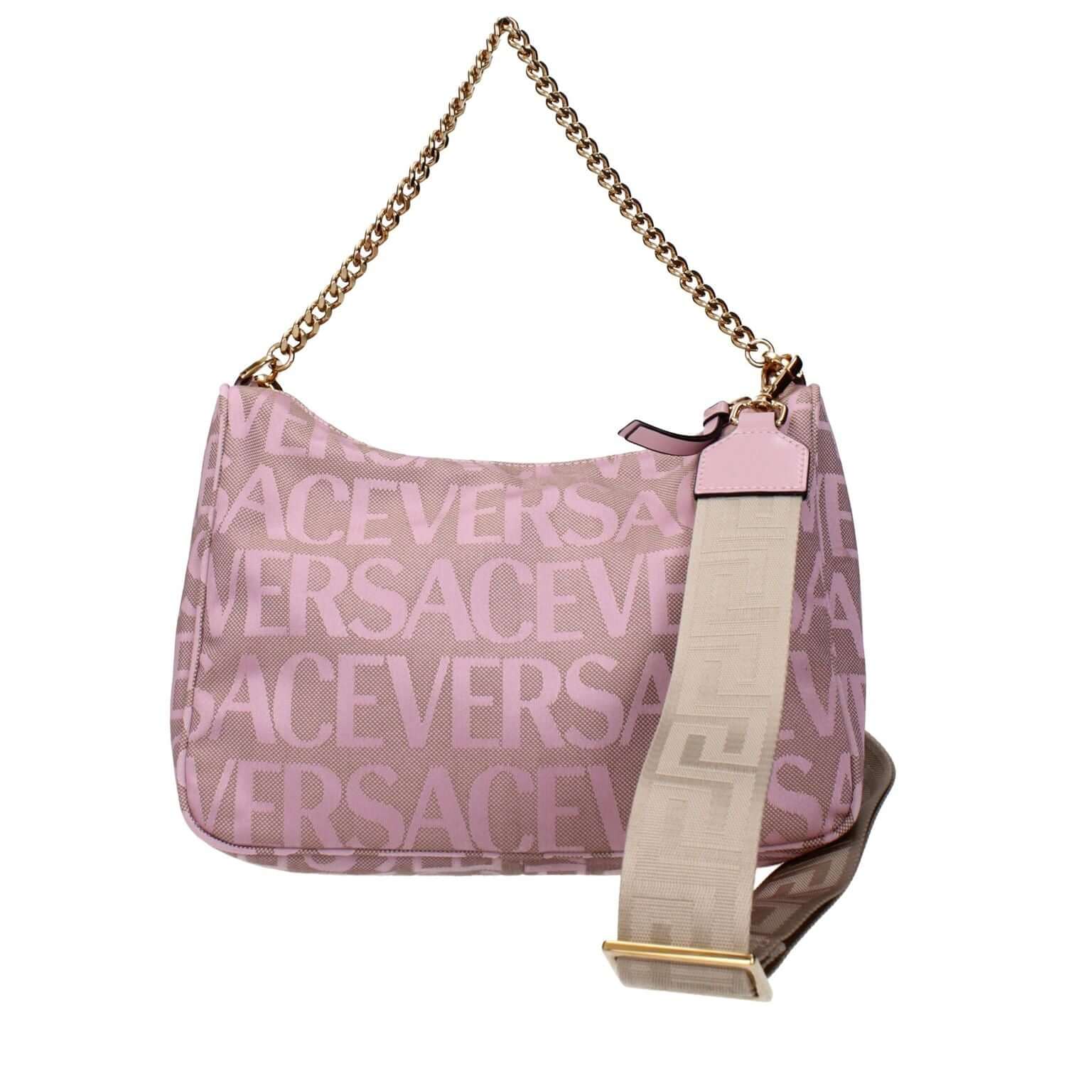 Versace Beige Fabric Handbag
