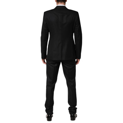 Dolce & Gabbana Black Jacquard Single Breasted 2 Piece Suit