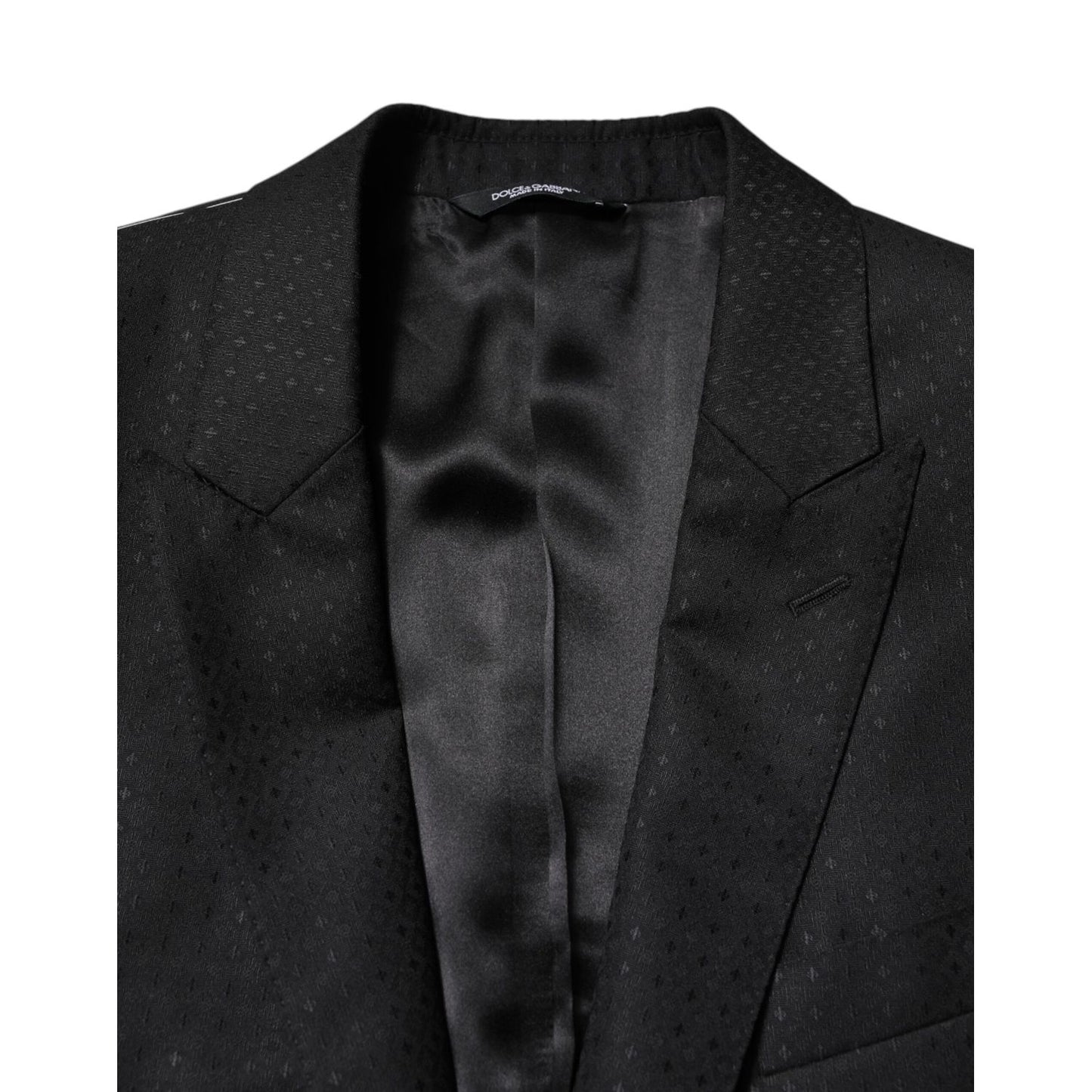 Dolce & Gabbana Black Jacquard Single Breasted 2 Piece Suit