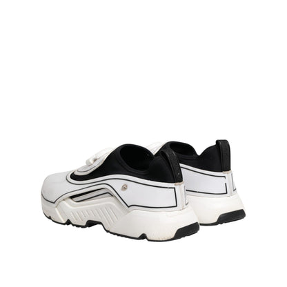 Dolce & Gabbana White Black Logo Plaque Daymaster Men Sneakers Shoes