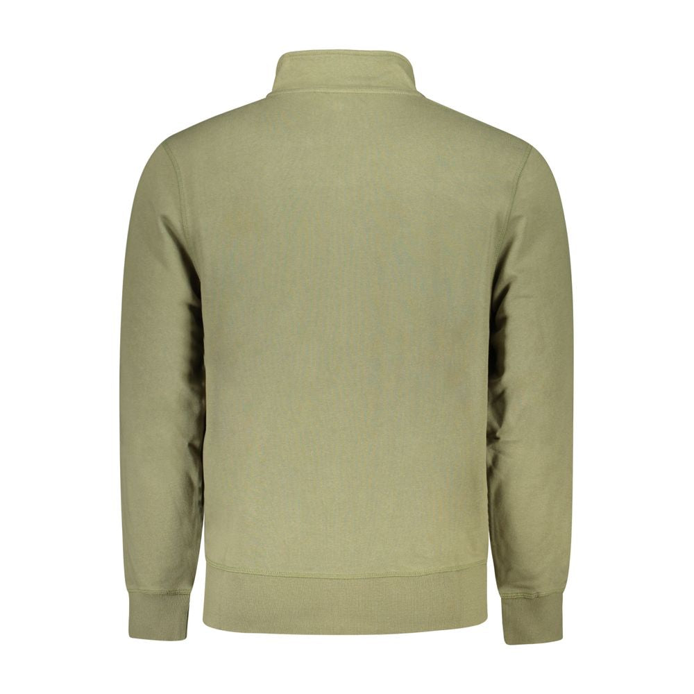 Back view of North Sails Green Cotton Men Sweater showcasing modern design and cozy comfort.
