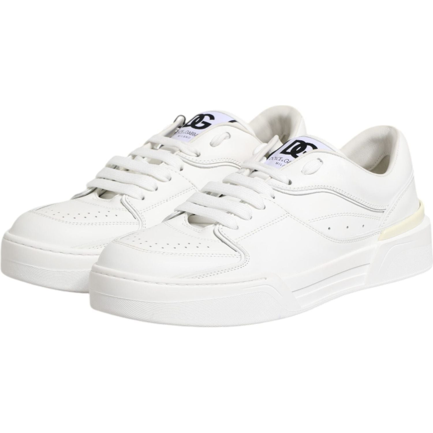 Dolce & Gabbana White Miami Leather Low Top Sneakers Shoes