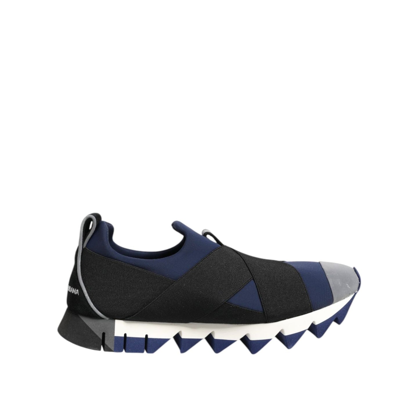 Dolce & Gabbana Blue Black Slip On Low Top Men Sneakers Shoes