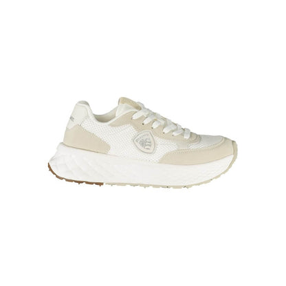 Blauer White Polyester Women Sneaker with striking design and removable footbed, ideal for comfort and style.