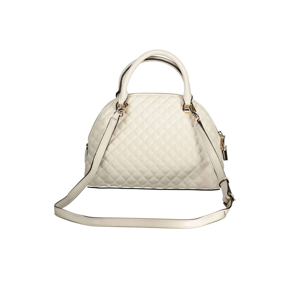 Guess Jeans White Polyethylene Women Handbag with quilted design and adjustable strap