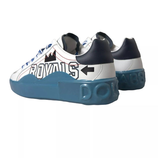 Dolce & Gabbana Blue White Printed Portofino Melt Sneakers MV5542-39.5