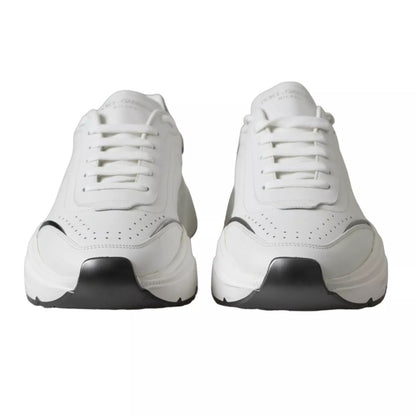 Dolce & Gabbana White Silver Leather Sport DAYMASTER Sneakers