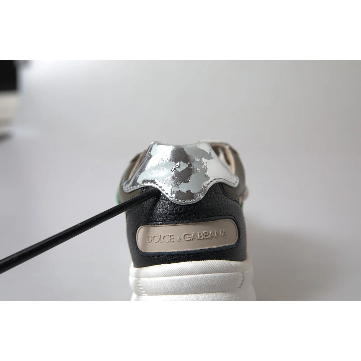 Dolce & Gabbana White Silver Leather Sport DAYMASTER Sneakers