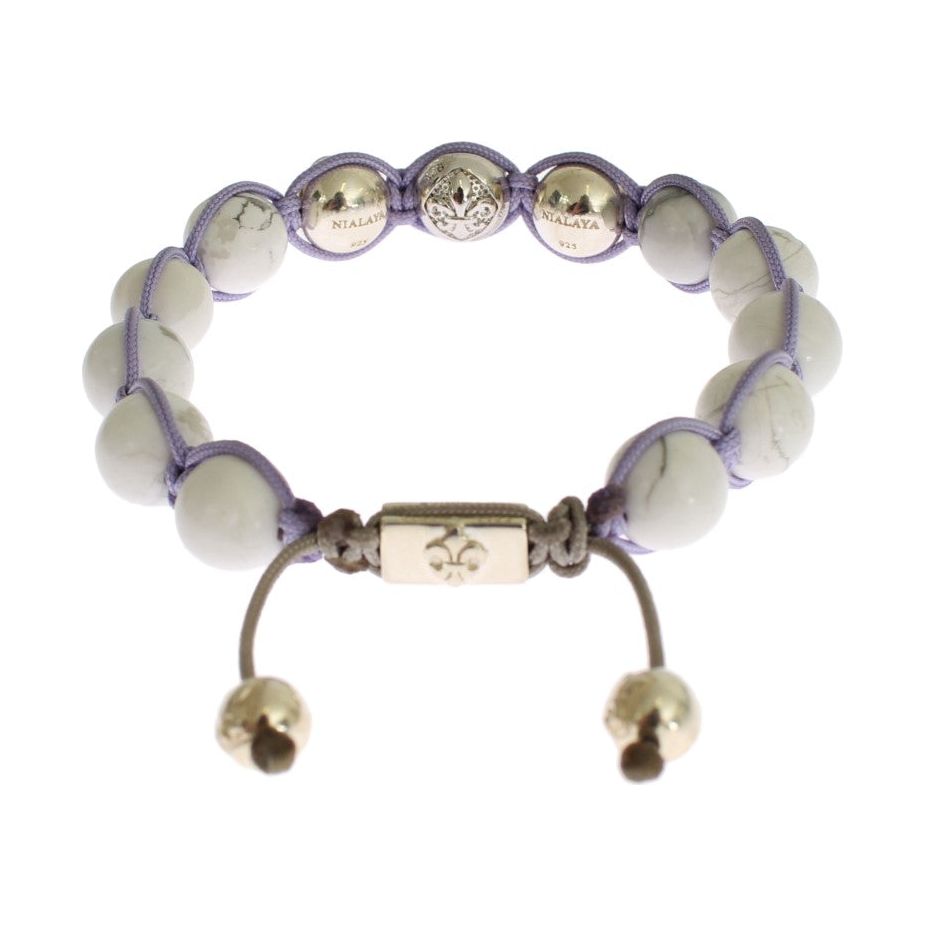 Bracelet Elegant Silver Purple CZ & Howlite Bracelet Nialaya