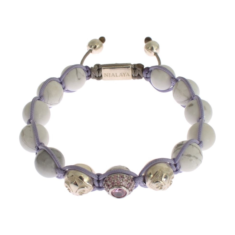 Bracelet Elegant Silver Purple CZ & Howlite Bracelet Nialaya