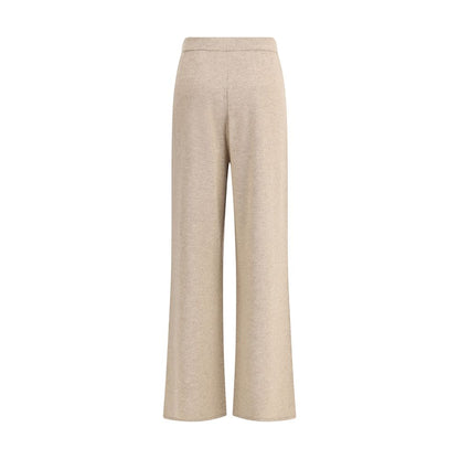Guest in Residence Beige Cashmere Casual Pants with straight leg and button details.