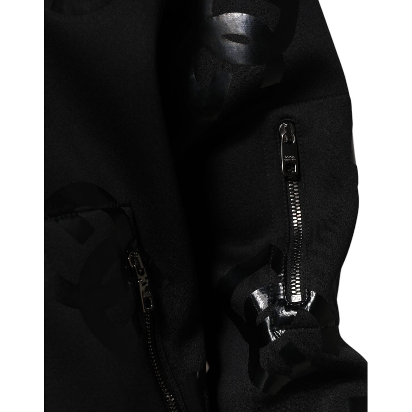 Dolce & Gabbana Black Wool Logo DG Mania Men Bomber Jacket