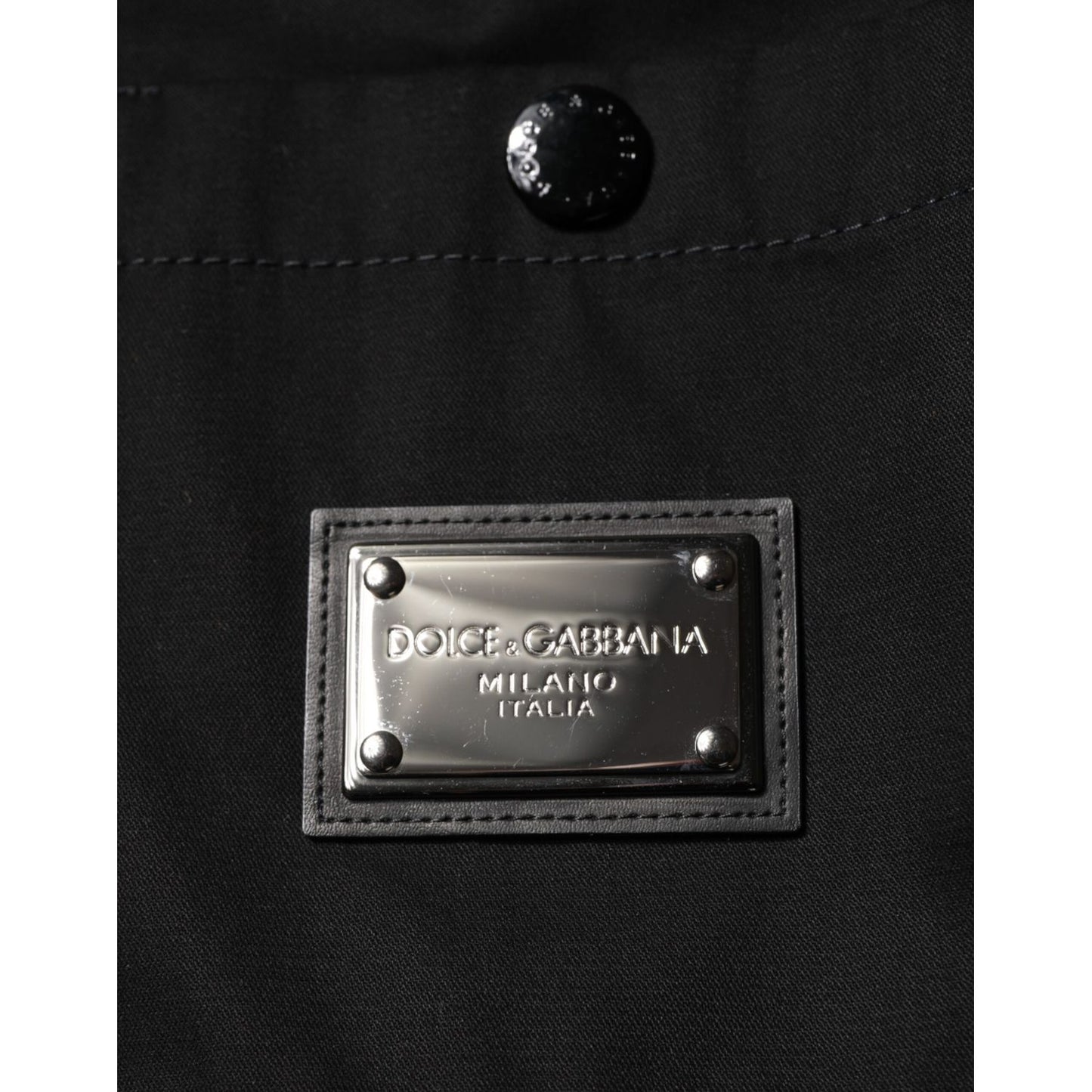 Dolce & Gabbana Black Short Sleeve Button Men Casual Shirt