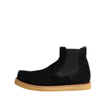 Dolce & Gabbana Black Calf Suede Slip On Ankle Boots Shoes MV7373-41