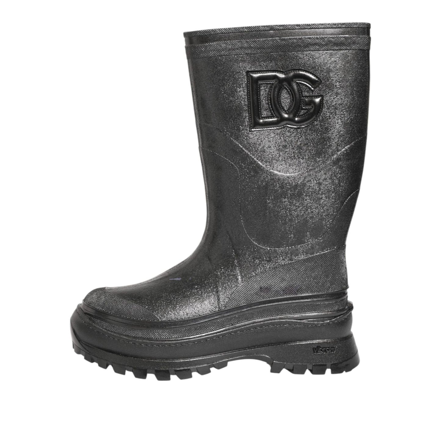 Dolce & Gabbana Metallic Gray Pull On Rain Boots Shoes