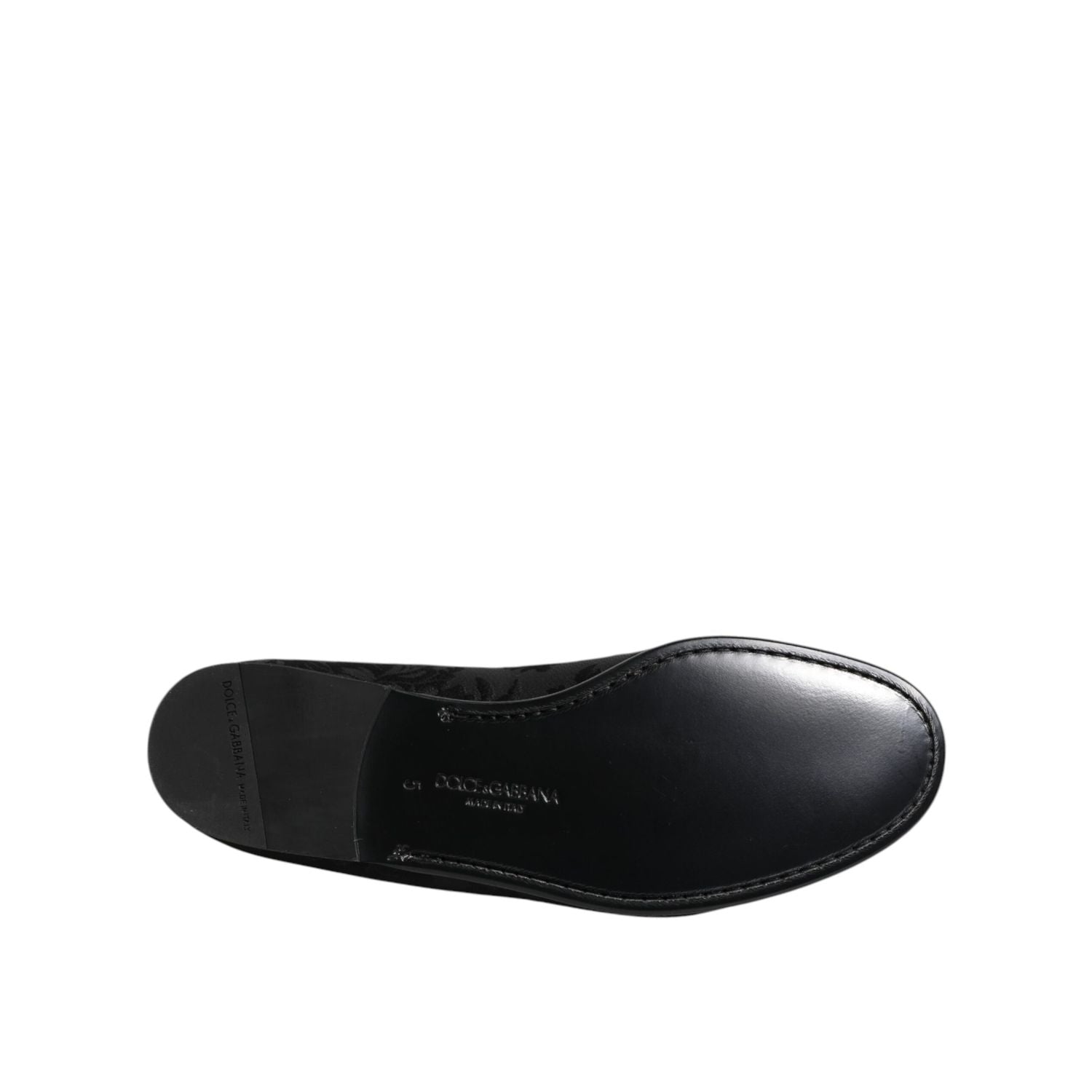 Dolce & Gabbana Black Floral Brocade Loafers Men Dress Shoes