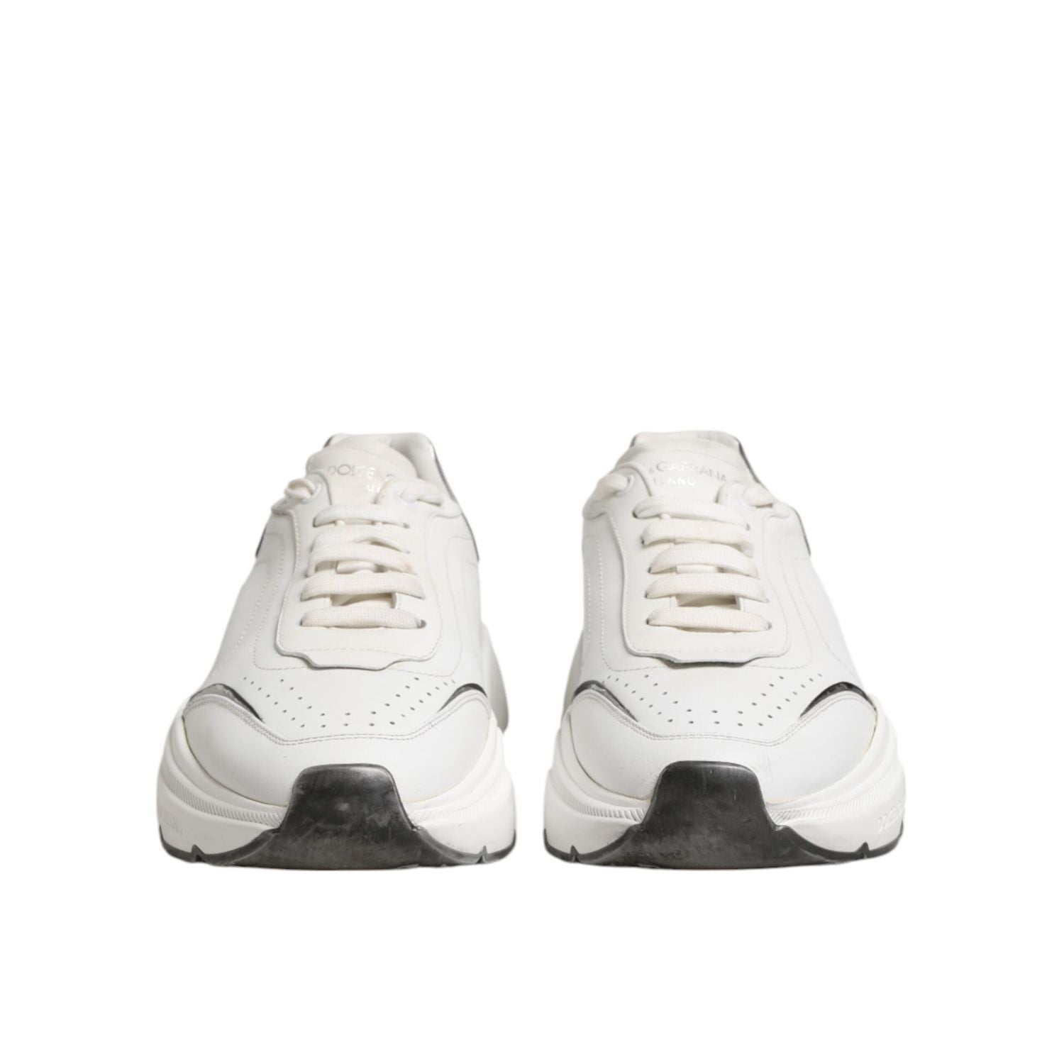 Dolce & Gabbana White Daymaster Leather Low Top Sneakers Shoes