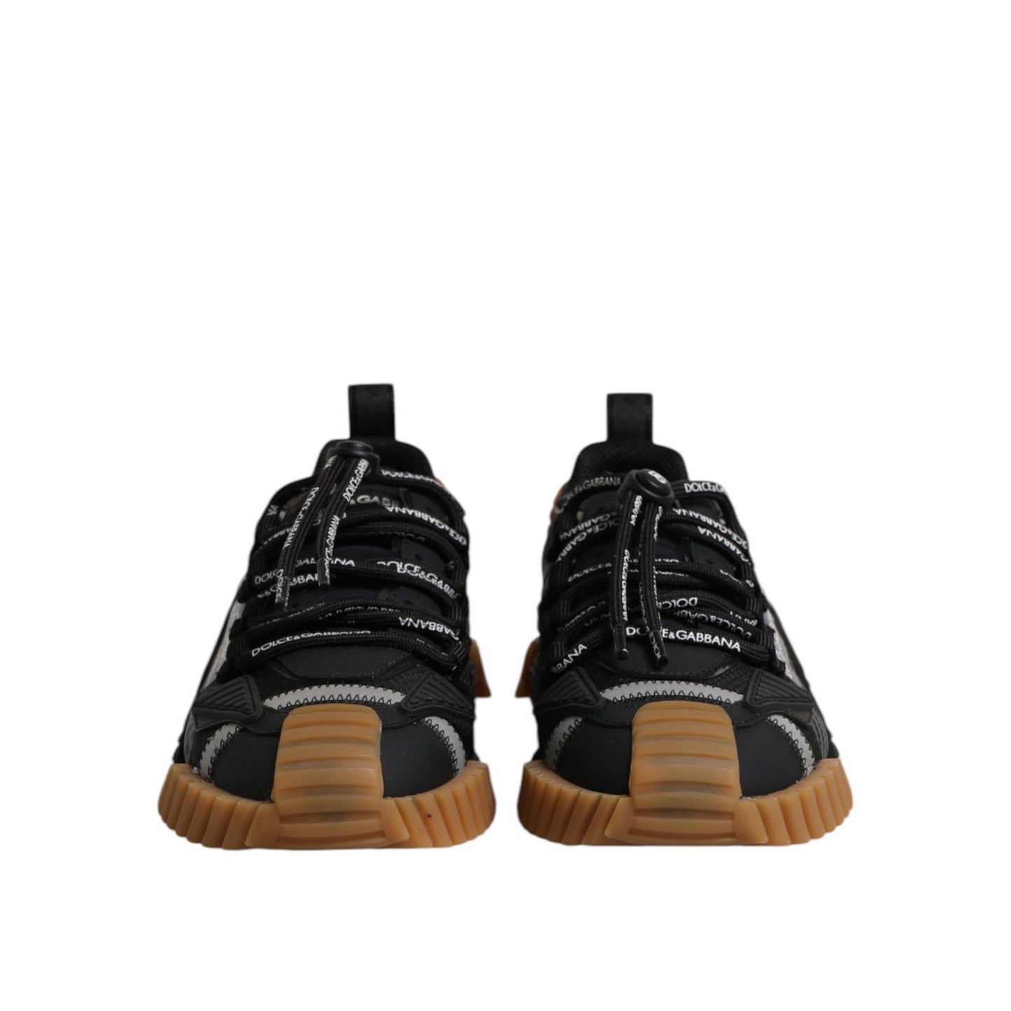 Dolce & Gabbana Black Logo Lace Up Low Top NS1 Sneakers Shoes