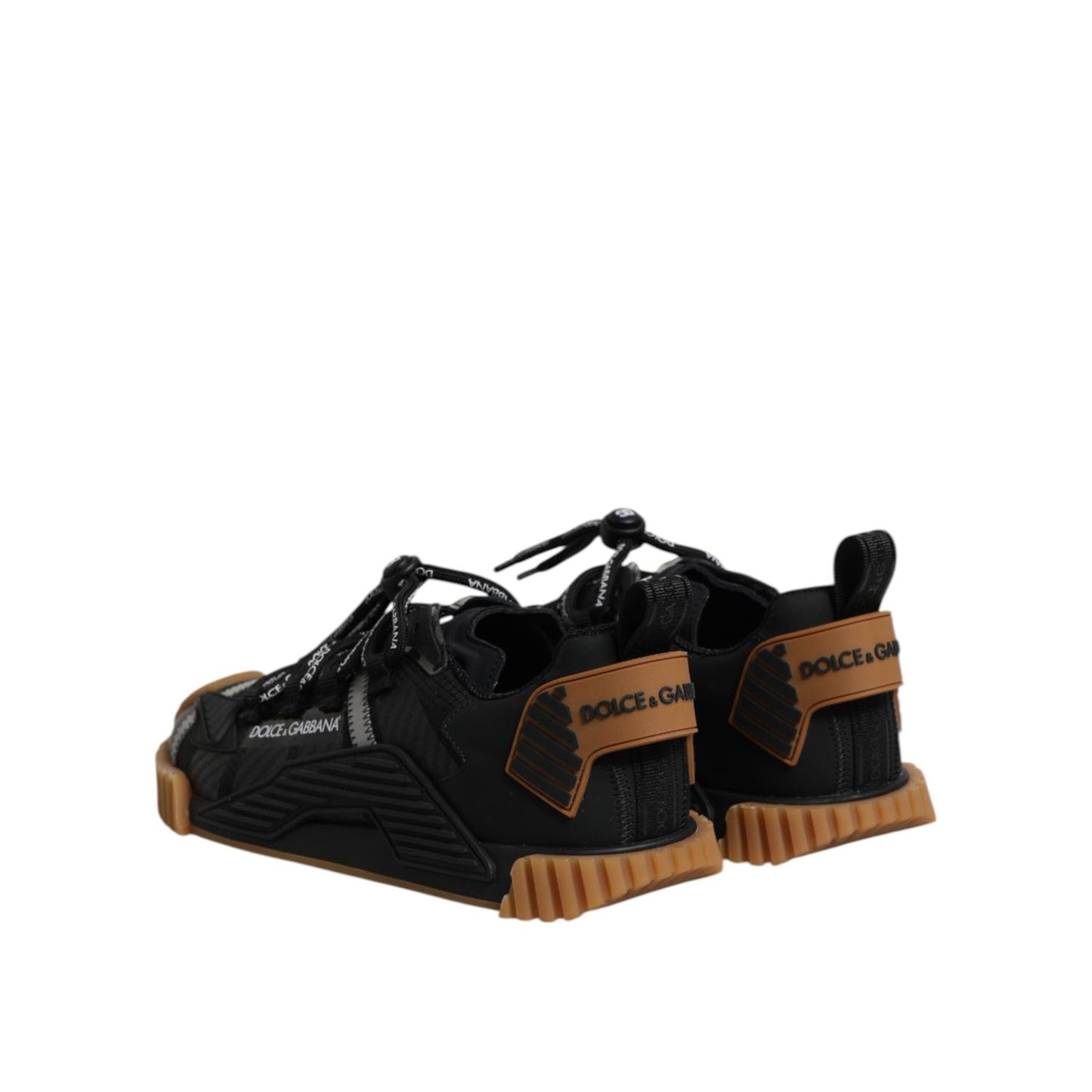 Dolce & Gabbana Black Logo Lace Up Low Top NS1 Sneakers Shoes