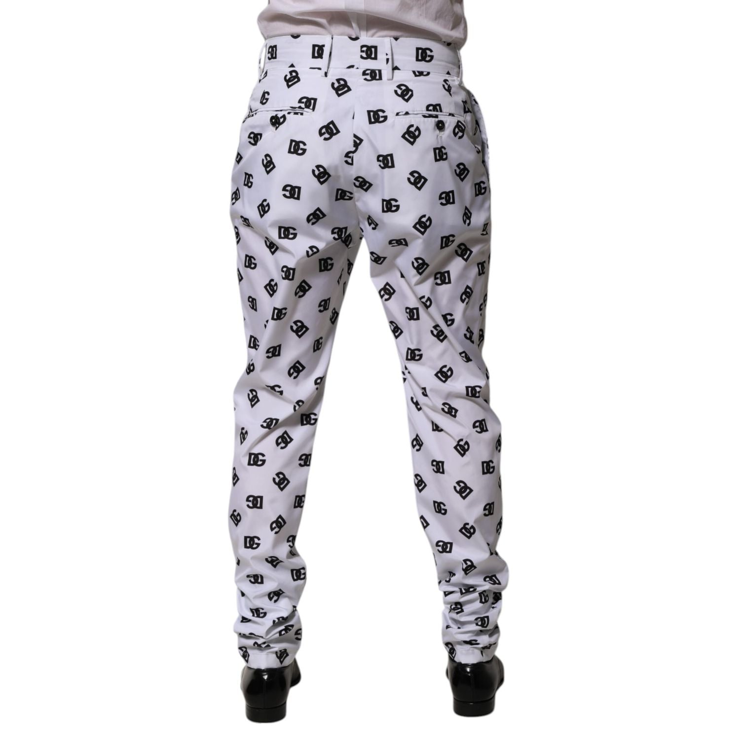 Dolce & Gabbana White Logo Cotton Skinny Denim Trouser Pants