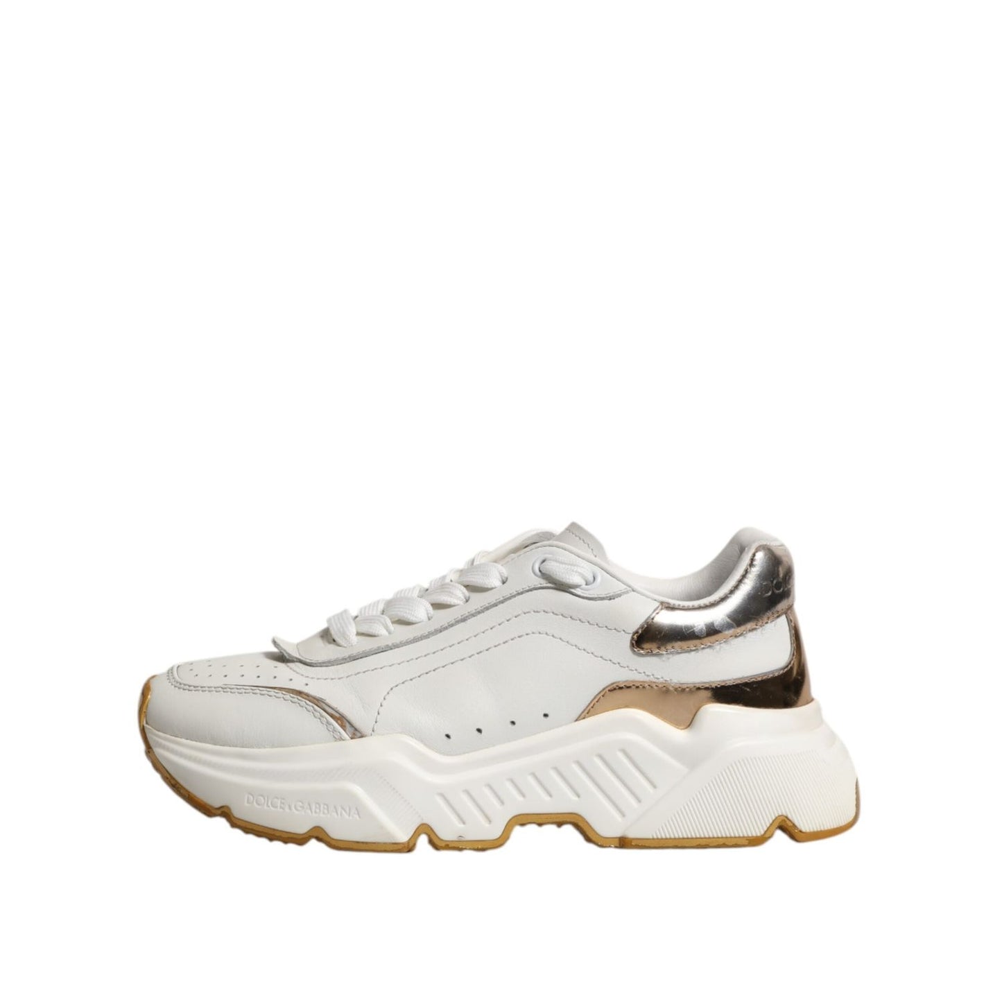 Dolce & Gabbana White Gold Daymaster Low Top Sneakers Shoes