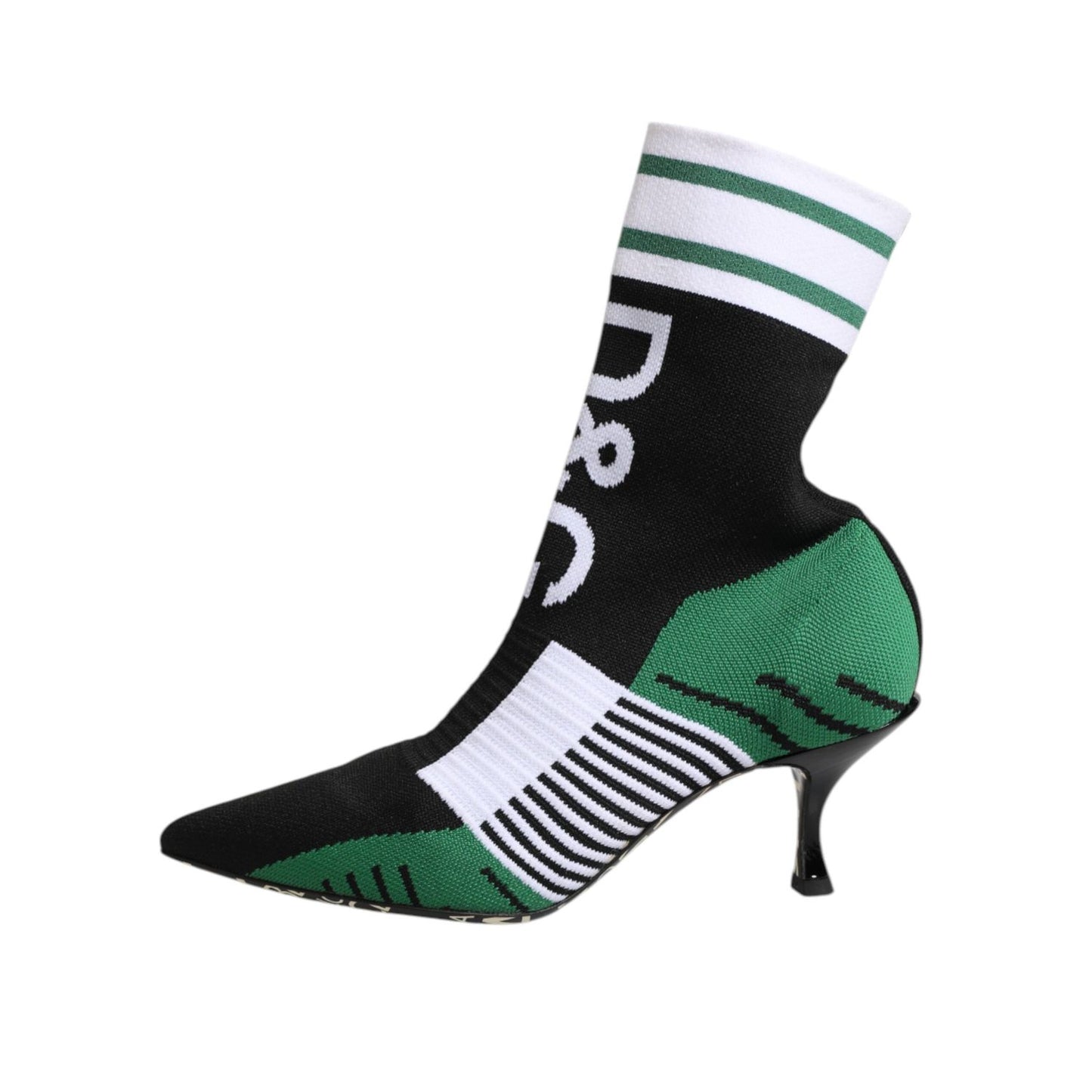 Dolce & Gabbana Green Stretch Sock Style Ankle Boots Shoes