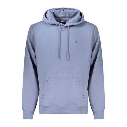Tommy Hilfiger Blue Cotton Men Sweater with hoodie and logo