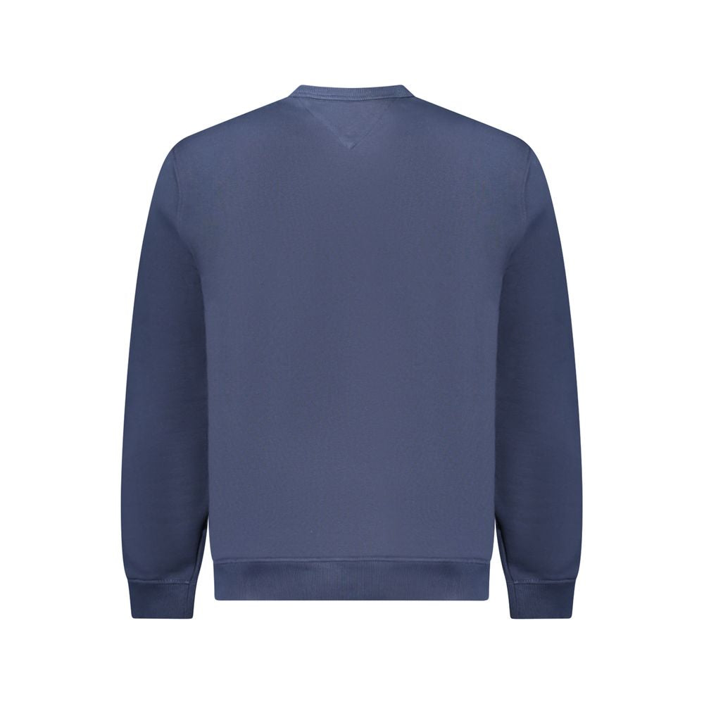 Back view of Tommy Hilfiger Blue Cotton Men Sweater featuring crew neck design