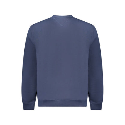Back view of Tommy Hilfiger Blue Cotton Men Sweater featuring crew neck design