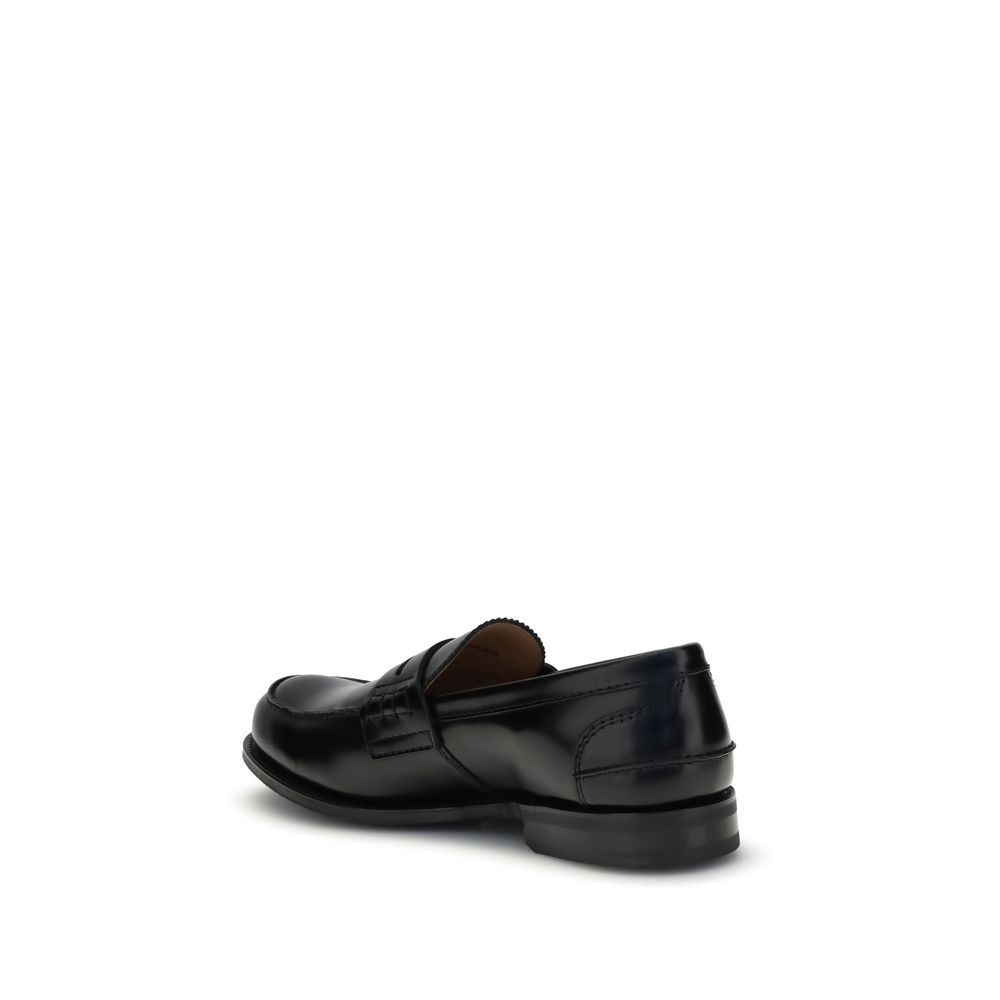 Church's Black Calf Leather Bos Taurus Slip-On Loafers side view