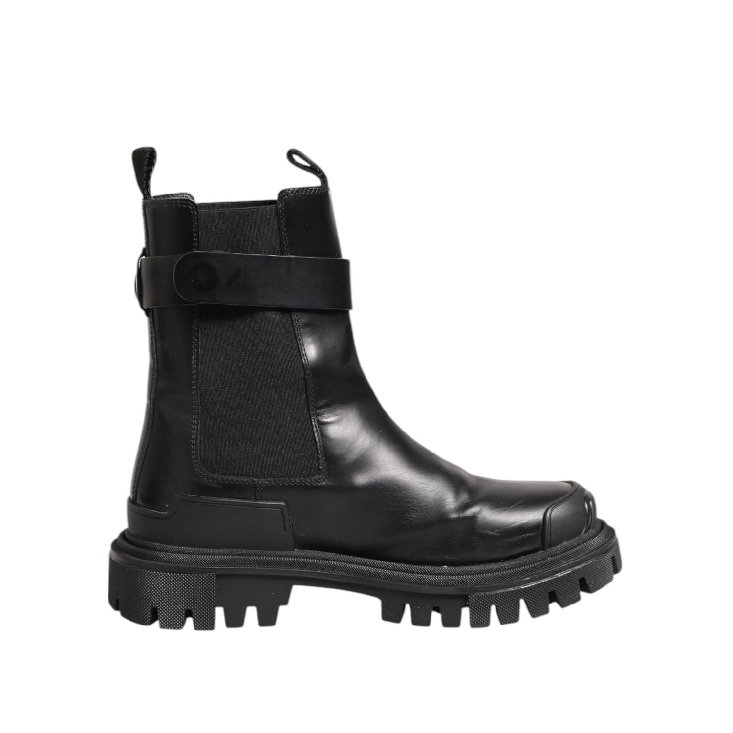 Dolce & Gabbana Black Gold DG Logo Trekking Calf Boots Shoes