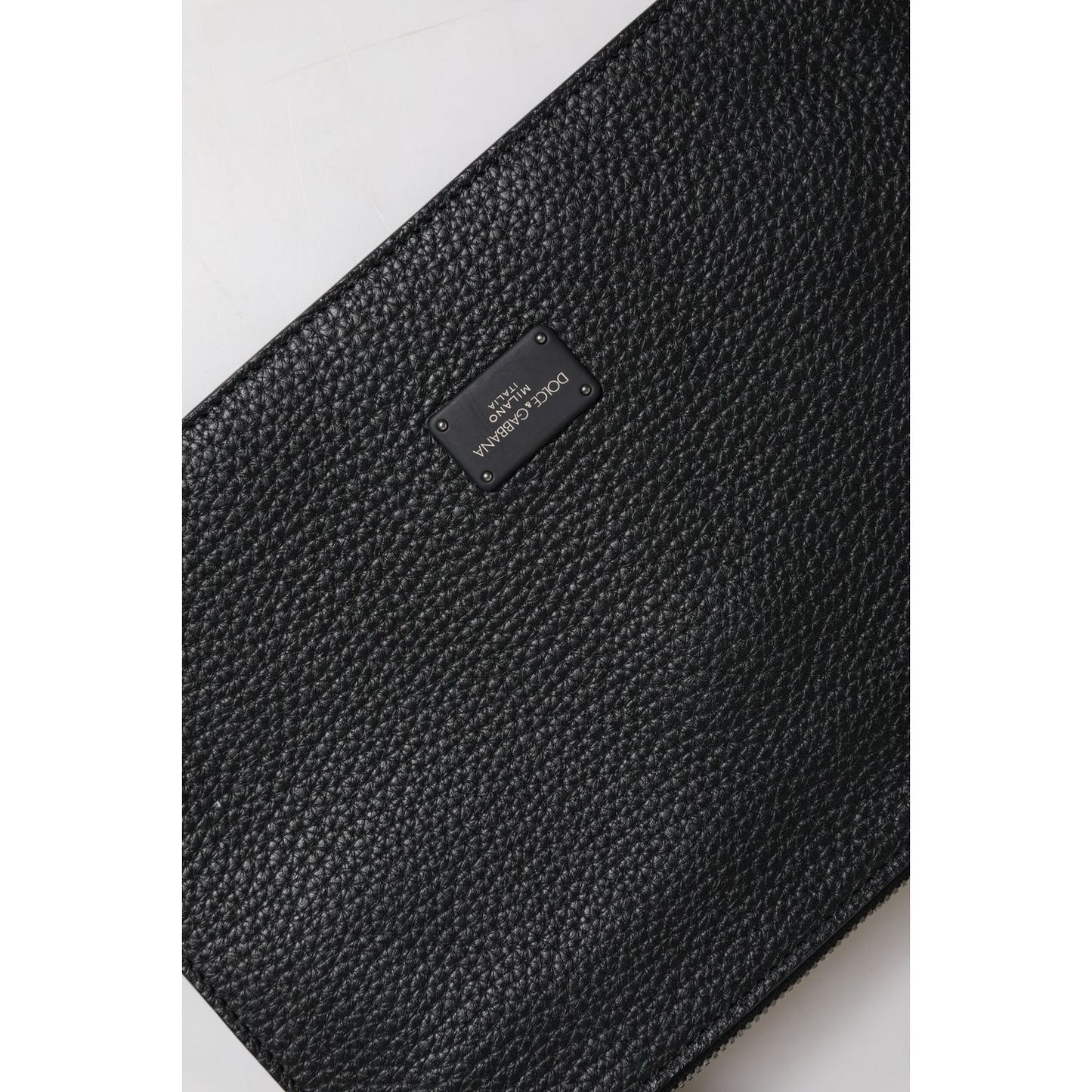 Dolce & Gabbana Black Leather Logo Embossed Waist Fanny Pack Bag