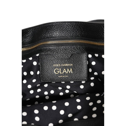 Dolce & Gabbana Brown Leopard GLAM Leather Logo Plaque Tote Bag