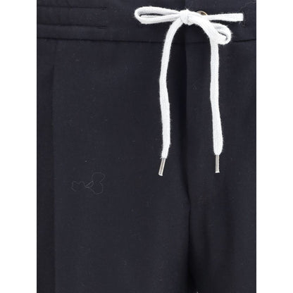 PT Torino Black Fleece Wool Casual Pants