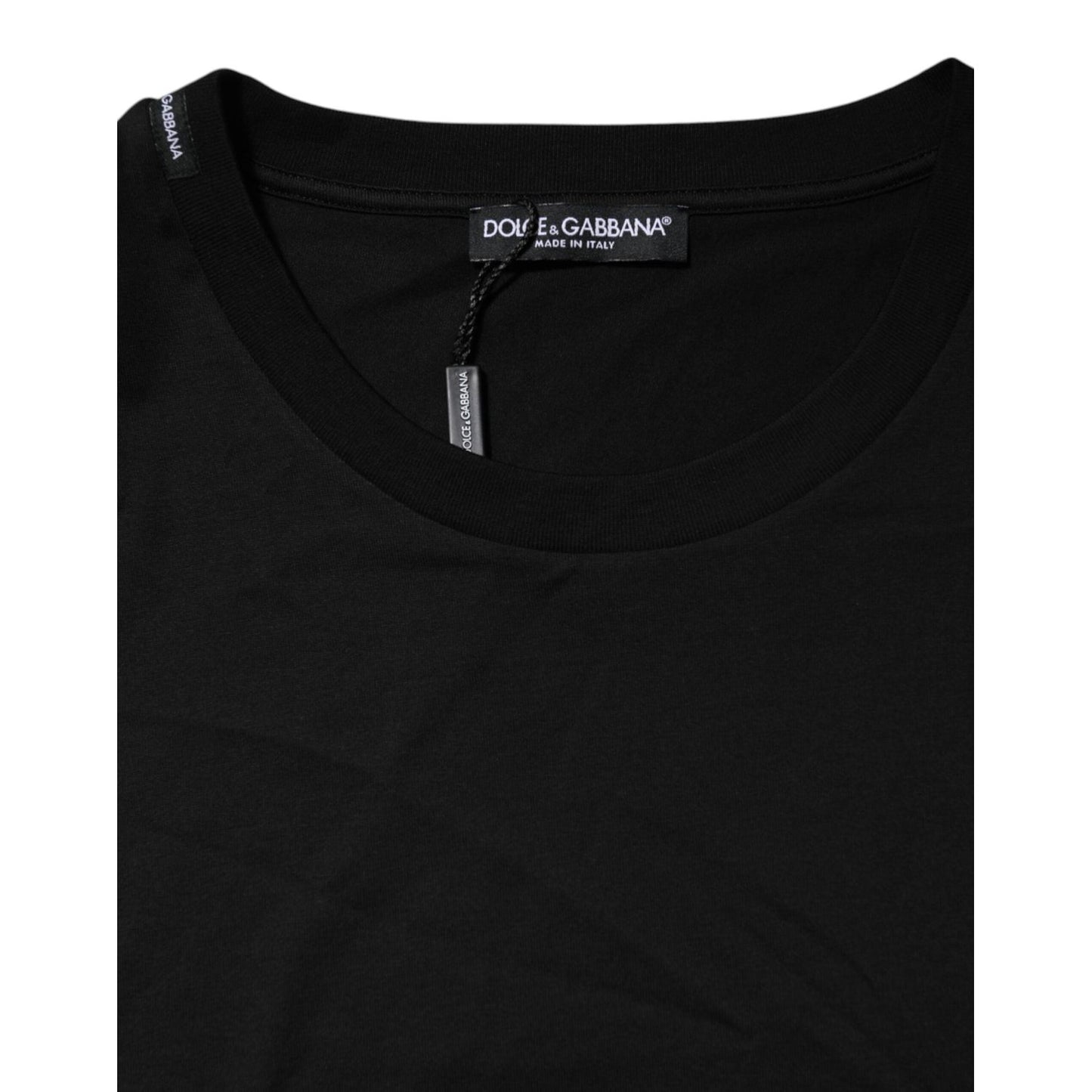 Dolce & Gabbana Black Cotton Crew Neck Short Sleeves T-shirt