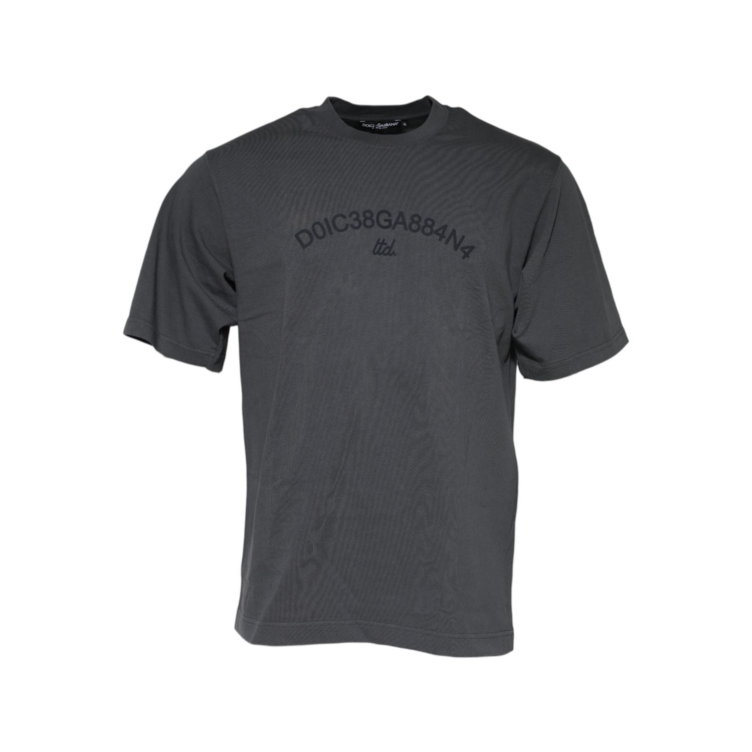 Dolce & Gabbana Gray Logo Graphic Cotton Crew Neck T-shirt