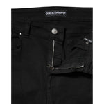 Dolce & Gabbana Black Cotton Skinny Mid Waist Denim Jeans