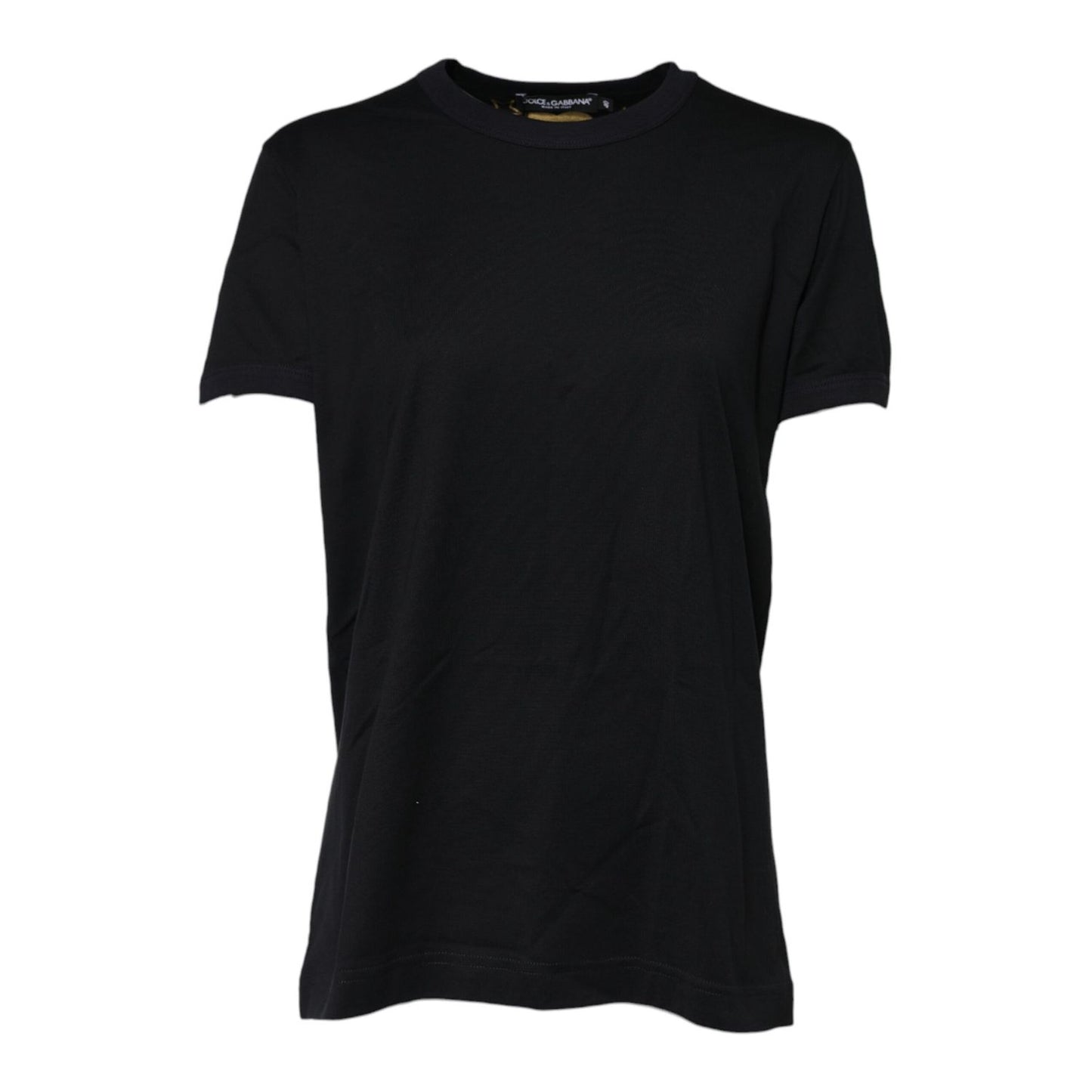 Dolce & Gabbana Black Cotton DG Print Short Sleeve Top T-shirt