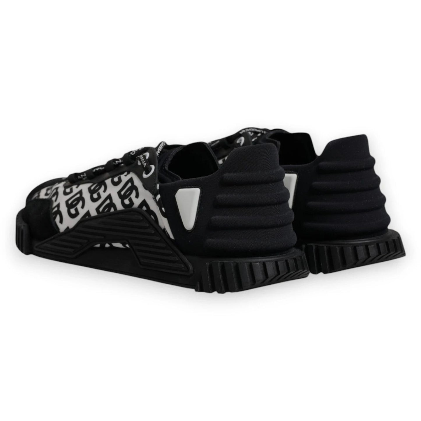 Dolce & Gabbana Black Logo Lace Up Low Top NS1 Sneakers
