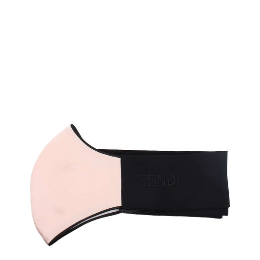 Fendi Pink Silk Facemask with logo, self-tie closure, 100% silk, in pink and black, MPN FXH019AF1NF0647, casual style.