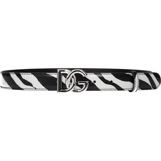 Dolce & Gabbana Black Leather Belts DO-8547215376649-80 CM / 32 INCHES