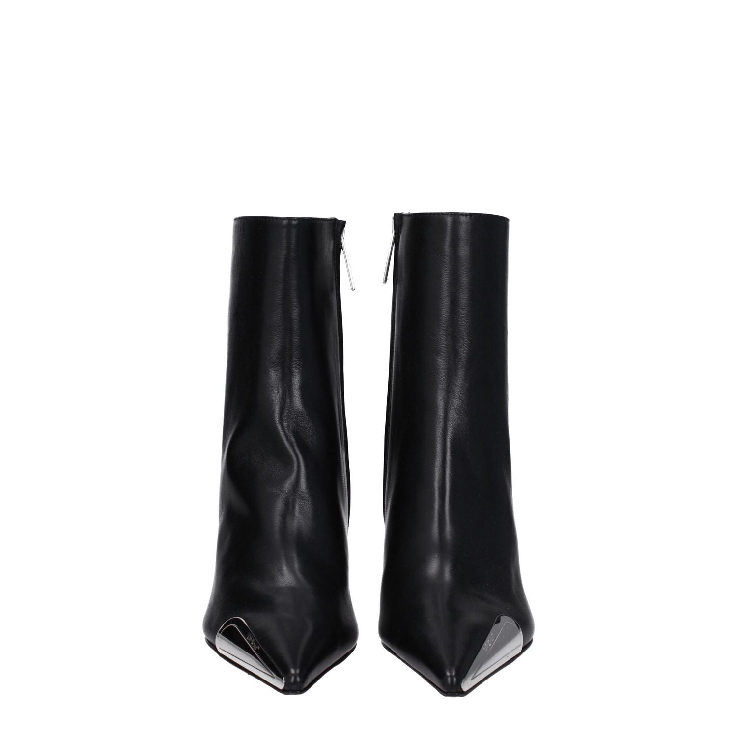 Off-White Black Leather Ankle Boots