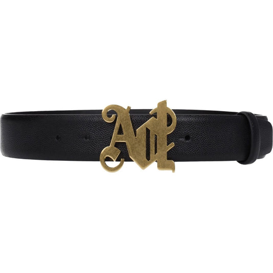 Palm Angels Black Leather Regular Belts PA-8547458384137-70 CM / 28 INCHES