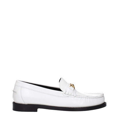 Alt Tag: Versace White Leather Slip-On Loafers with front detail and logo, MPN 10121231A087731W00V, stylish and elegant design.