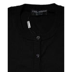 Dolce & Gabbana Black Wool Knit Crew Neck Cardigan Sweater
