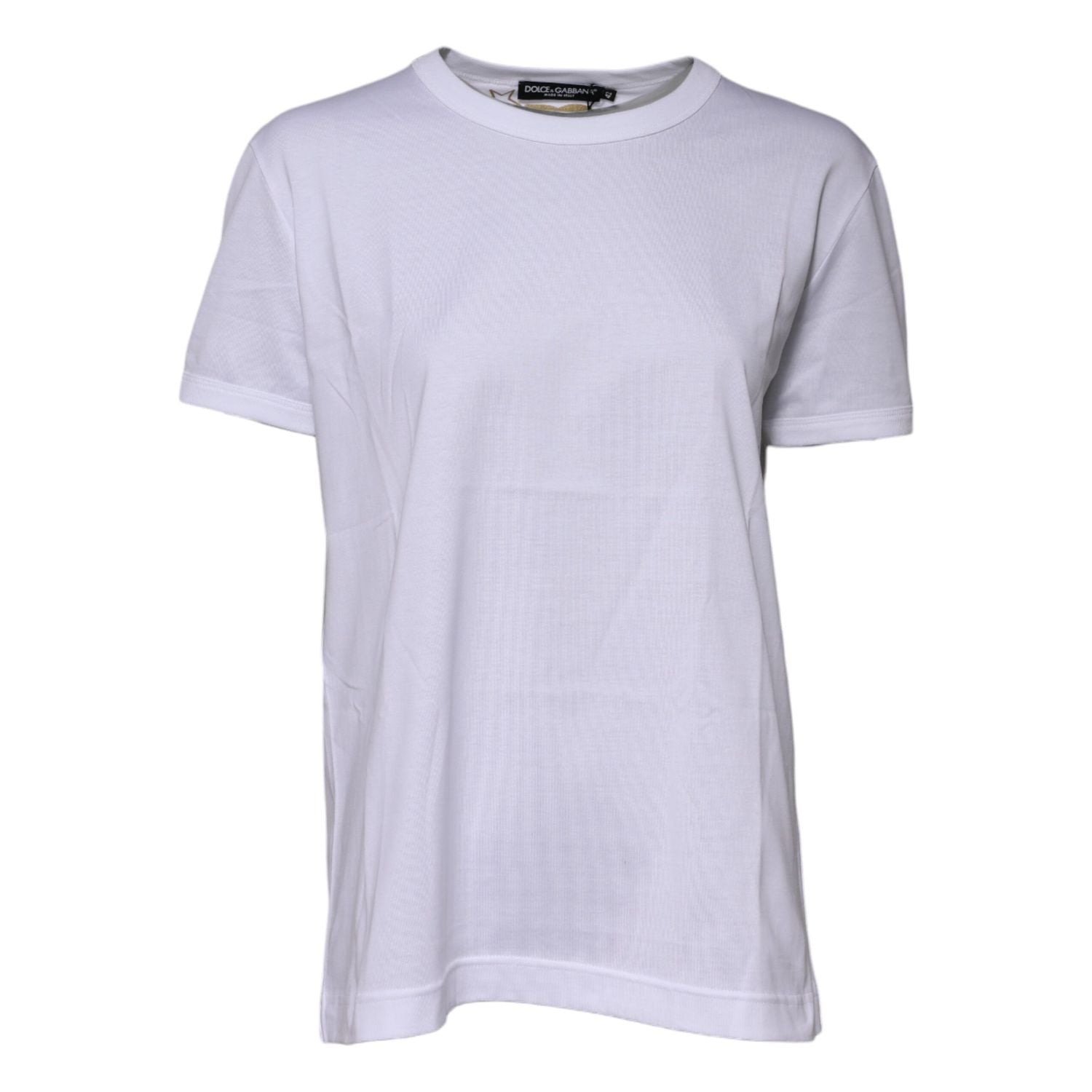 Dolce & Gabbana White Cotton Goodluck 2022 Crew Neck T-shirt